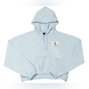 Jordan Powder Blue Loose Fit Cropped Hoodie
